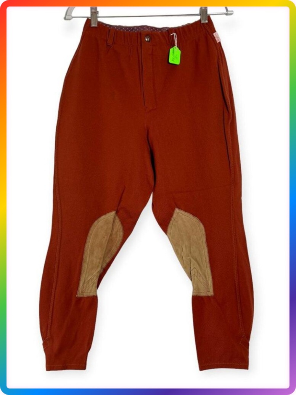 Tailored Sportsman Riding Breeches SIZE 28 Orange Knee Patch Equestrian NWT